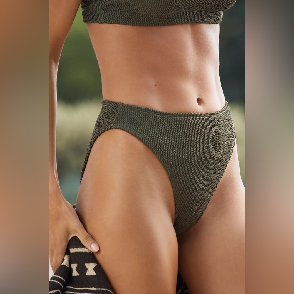 Good American Always Fits Good Waist Cheeky Bikini Bottom Olive Green L/XL (3/4)